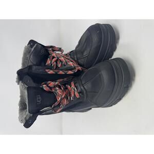 UGG Ashton Addie Black Waterproof Leather Short Winter Snow Boots Size 11 Women